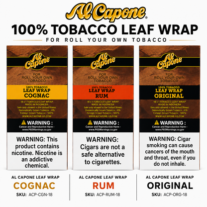 Al Capone 100% Tobacco Leaf Wrap 18/1PK