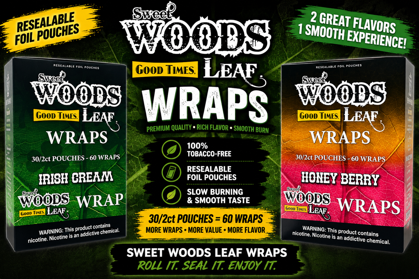 SWEET WOOD LEAF CIGAR WRAPS 30/2CT