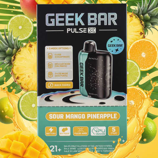 VAPE GEEK BAR PULSE X SOUR MANGO PINEAPPLE 5PK