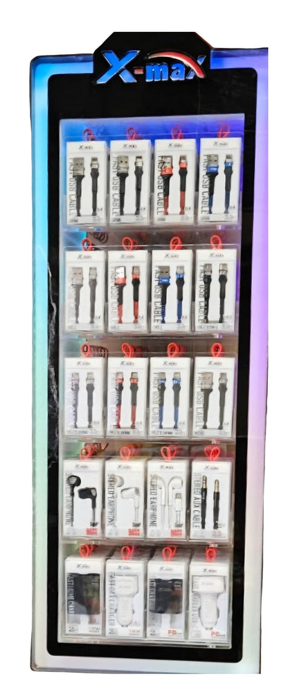 ACCESSORIES DISPLAY 135 COUNT, PD LED LIGHTS FAST CHARGERS
