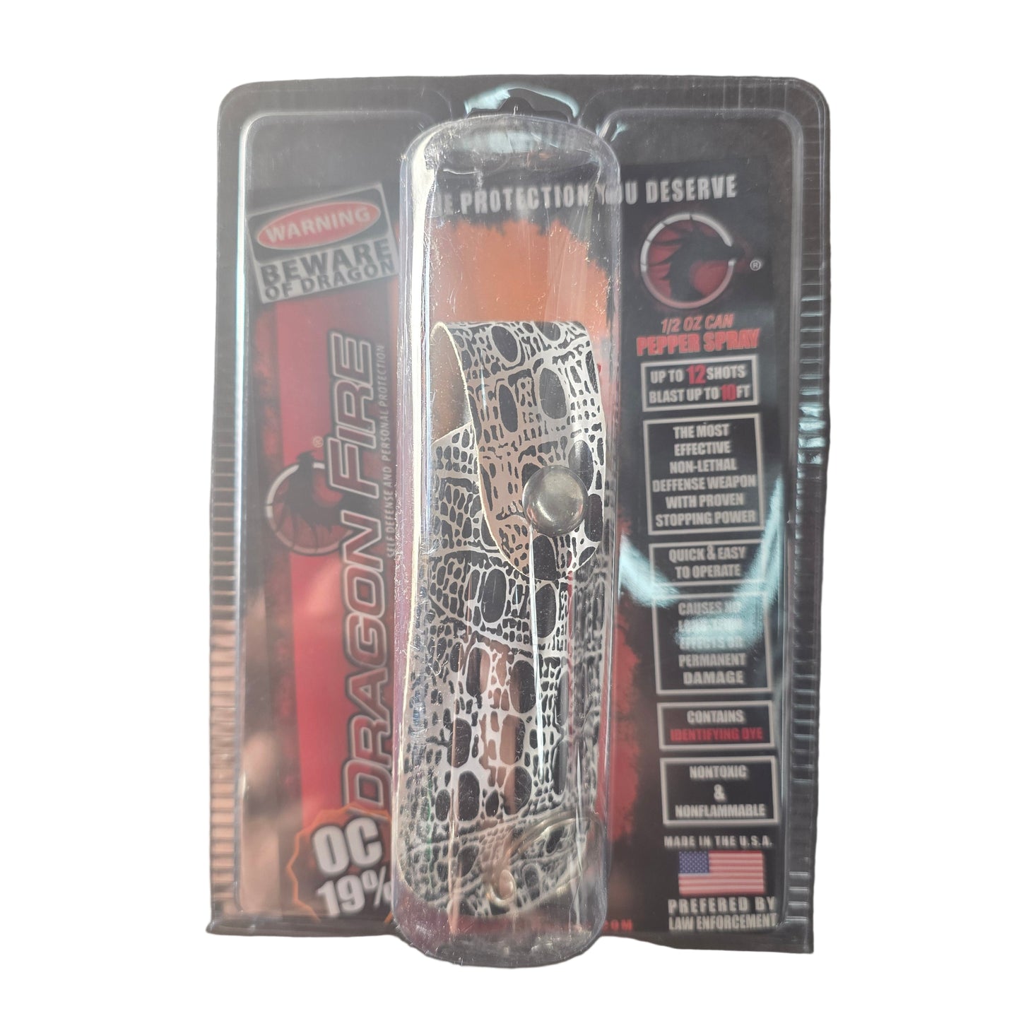 PEPPER SPRAY DRAGON FIRE OC19% BLK & WHT 1CT