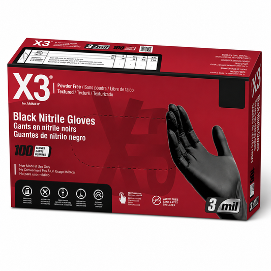 BLACK X3 NITRILE GLOVES(XL) 100PK 1CT