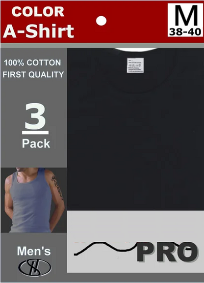 TANK TOP SHIRTS MULTI-COLOR (PREPACKAGED) 3CT 12PK