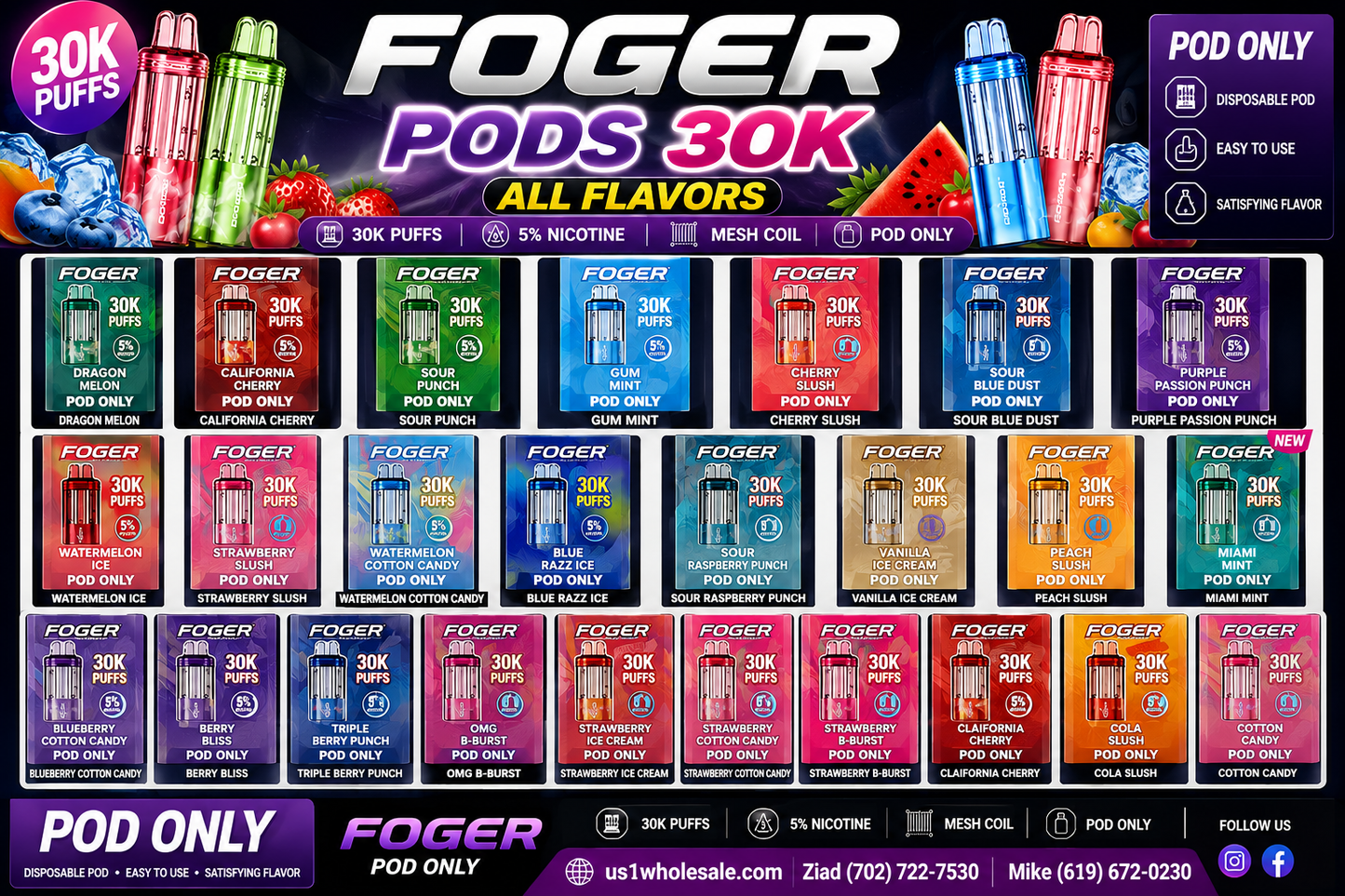 FOGER PODS VAPE 5PK