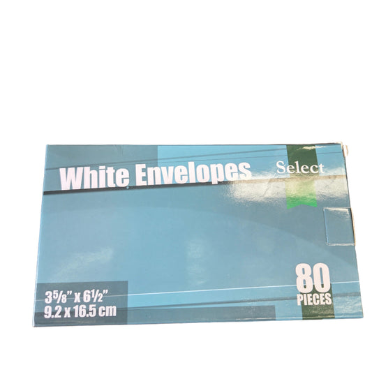 ENVELOPE SMALL WHITE 3X8 80PK