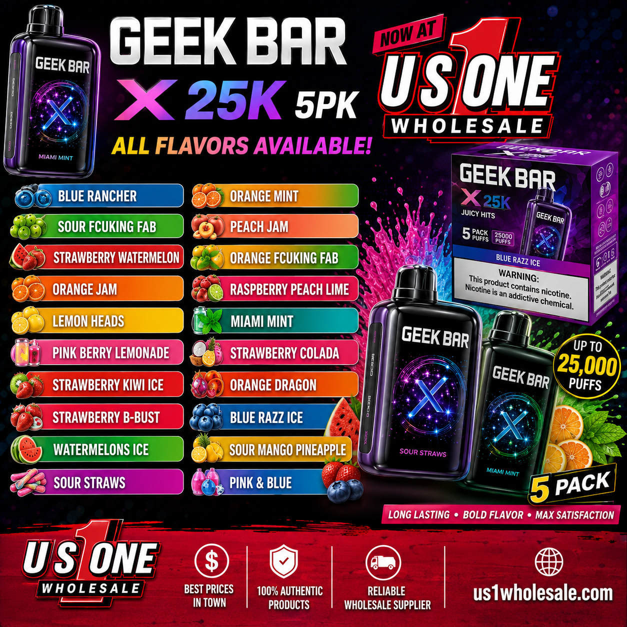 GEEK BAR X 25K 5PK