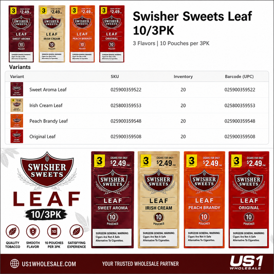 SWISHER SWEETS LEAF $2.49 10/3PK