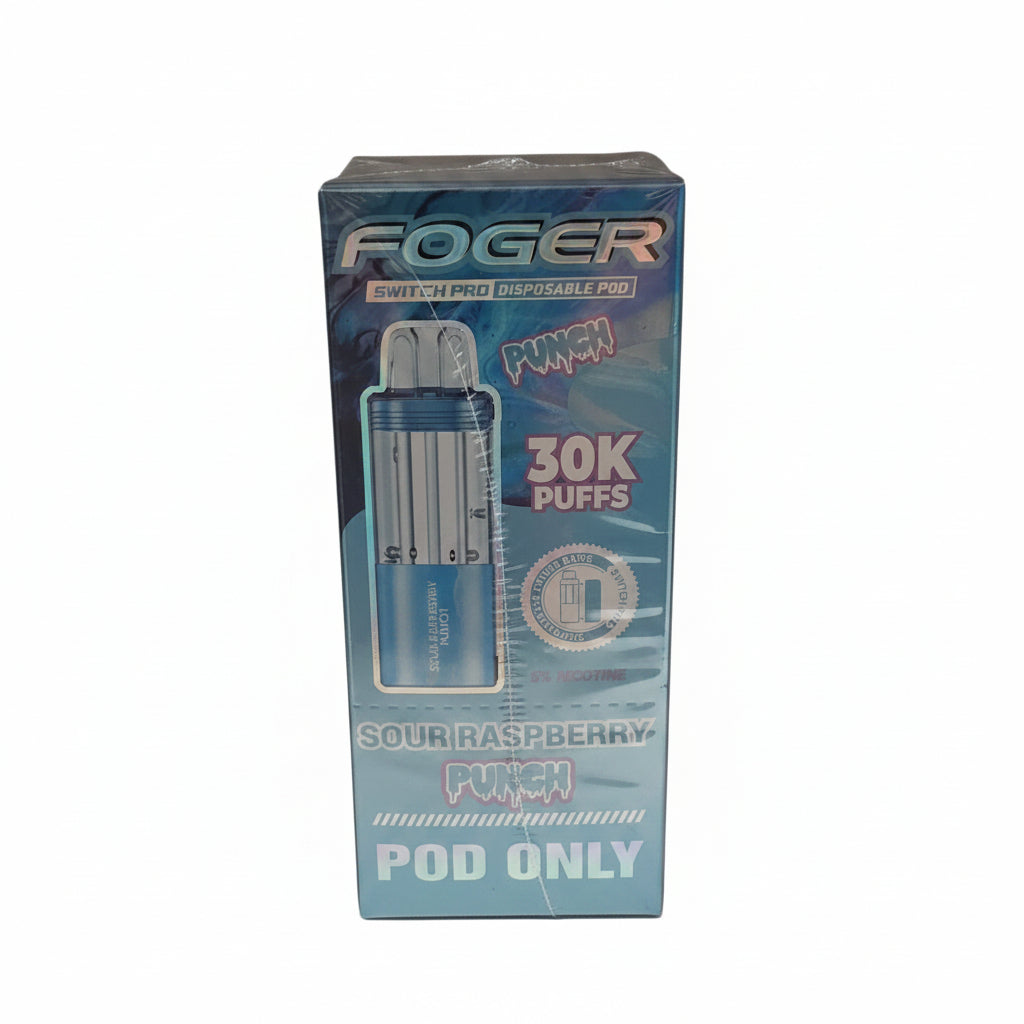 VAPE FOGER PODS 30K SOUR RASPBERRY PUNCH 5PK