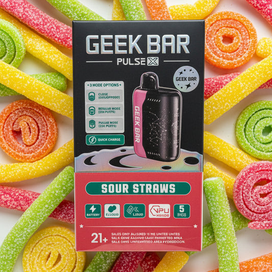 VAPE GEEK BAR PULSE X SOUR STRAWS 5PK