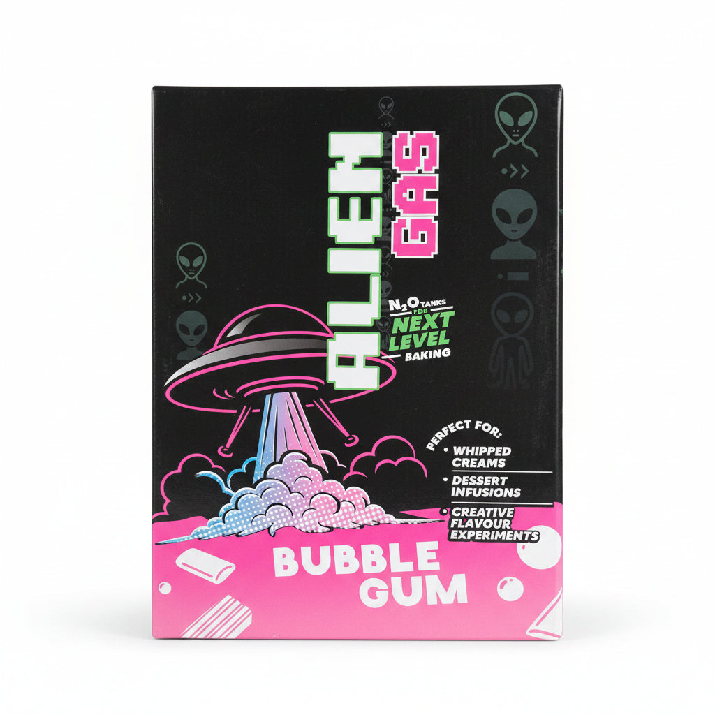 GAS - ALIEN GAS 640G BUBBLE GUM FOOD PREPARATION CREAM CHARGER 6PK