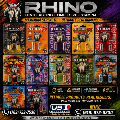 RHINO SOUBLE PILLS ENHANCEMENT SEX 24PK