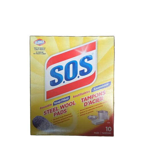 SPONGES S.O.S 3 PK STEEL WOOL 10PK
