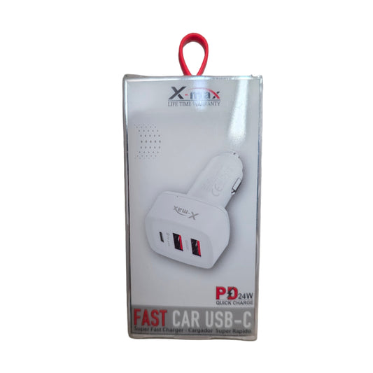 ACCESSORIES ADAPTER 2 USB 1 TYPE-C WHT 24W PD 1CT