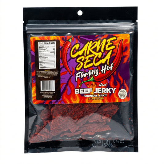 CARNE SECA BEEF JERKY FLAMING HOT 1CT