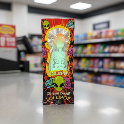 CANDY LOLLIPOP GLOW IN THE DARK SENOR BONES 30CT