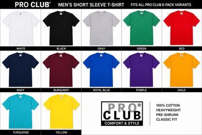 PROCLUB MEN SHORT SLEEVE T-SHIRT MULTICOLOR PACKAGED (6PACK)