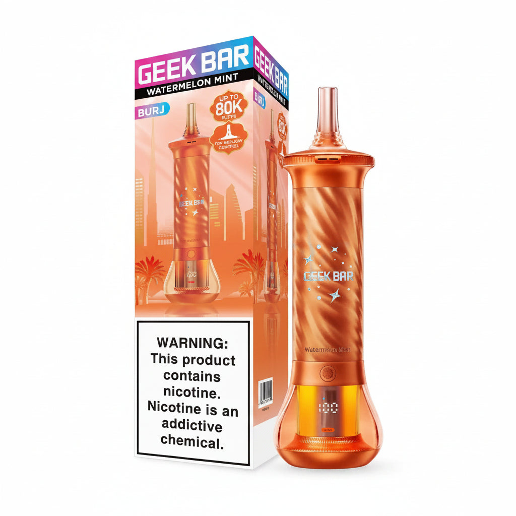 VAPE BURJ GEEK BAR WATERMELON MINT 80K HOOKAH 5PK