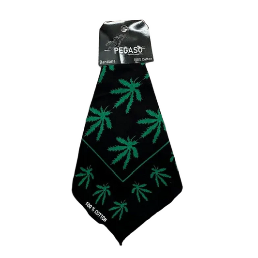 BANDANA GREEN LEAF PRINT WEEDO 12PK